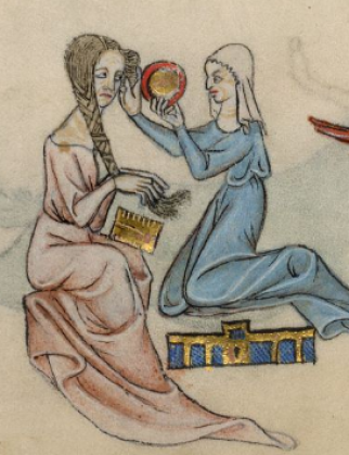 Bas-de-page, f63r, BL Add Ms 42130, aka the Luttrell Psalter